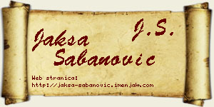 Jakša Šabanović vizit kartica